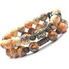 Generic Bracciale doppio giro con perle di giada bianca tinta e ciondolo Buddha - gioiello boho artigianale (Arancione)