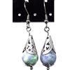 ThurColas Orecchini donna in acciaio inox con perle multicolore in pietre naturali e cono filigranato - design elegante (Blu e verde)