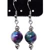ThurColas Orecchini donna in acciaio inox con perle multicolore in pietre naturali - design essenziale ed elegante (Viola e blu)
