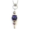 ThurColas Collana da donna in acciaio inox con pendente in pietra naturale dallo stile boho chic (Blu)