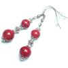 ThurColas Orecchini Thurcolas pendenti in stile chic e classico in turchese ricostituito rosso e acciaio inossidabile
