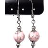 Generic Orecchini donna in acciaio inox con perle in giada, turchese ricostituito, howlite e agata (Rosa)