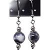 ThurColas Orecchini donna in acciaio inox con perle multicolore in pietre naturali - design essenziale ed elegante (Nero e bianco)