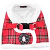 Puppia Blitzen Harness B Pettorine per Cani. Pettorina Invernale, Natale M Scacchi Rosso