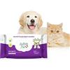 Italian Pet - Salviette Biodegradabili Aloe Vera e Lavanda - Salviette Detergenti Umidificate per Zampe, Muso e Pelo di Cani, Gatti, Conigli, Animali Domestici - 50 Salviette BIO Monouso - 20x30 cm