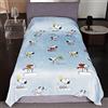 Kanguru Snoopy, morbida coperta letto singolo, plaid in pile, per letto una piazza, per camera o cameretta bambini, soffice, calda, azzurro 130x230 cm