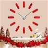 Vangold DIY 3D Orologio da Parete Moderno Silenzioso Grande Orologio da Parete XXL Rosso Specchio Adesivo per Natale Decorazione Regali Casa Ristorante Ufficio e Hotel (103)