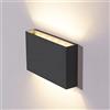 DAWALIGHT Applique da Esterno Su e Giù 12W 3000K Bianco caldo LED Lampada da Parete Esterna IP65 Impermeabile Moderno Applique da Parete per Esterno Giardino Corridoio, Plastica, Grigio scuro