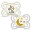 MAM Istruzioni in lingua straniera - MAM Ciuccio Perfect Night S205, con Tettarella Extra Sottile e Flessibile in Silicone Skinsofttm, Ultra Morbido, per Bambini da 0 + Mesi, Brilla Al Buio Neutro,