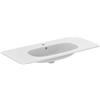 Ideal Standard - Tesi, Lavabo top da 100cm per installazione a muro, Lavandino 1025x450x16 mm con foro centrale per la rubinetteria e troppopieno, Bianco seta