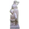 Fanuli STATUA RAFFIGURANTE UNA ZINGARA ALLA FONTE FONTANA SCULTURA MONUMENTALE IN CEMENTO BIANCO E POLVERE DI MARMO