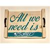 Generic Woodcraft Venice, Vassoio in legno, 37,5x27x6 cm, fatto a mano con manici in zinco, idea regalo