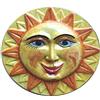 Generico SOLE ED EOLO PANNELLI A MURO (SET 2 PEZZI) IN CERAMICA DI VIETRI DIPINTI A MANO DECORAZIONI A PARETE IN MAIOLICA MATTONELLE TERRACOTTA COCCIO