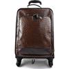 ItalianHandbags Trolley rigido caffè in pelle borsa pelle borsa viaggio borsa valigia pelle cabina bagaglio a mano uomo donna borsone aereo