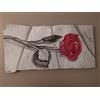 Generico Quadro dipinto a mano su tavola in legno abete ROSA ROSSA