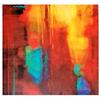 Generic quadro astratto rosso turchese - dipinto a mano