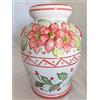 VASERIE RINALDI S.R.L. GIARA STELLA NATALE AGRIFOGLIO PUNGITOPO IN CERAMICA DI VIETRI DIPINTA A MANO, ALTEZZA CM. 26, DIAMETRO PANCIA CM. 22 PORTAFIORI ANFORA
