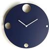 Generico 28cm Piccolo orologio da muro silenzioso per salotto colorato come blu zaffiro Particolari orologi a parete analogici con meccanismo al quarzo senza ticchettio Design italiano originale ed elegante