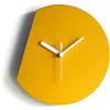 Generico 28cm Piccolo orologio da muro silenzioso per salotto colorato come giallo banana Particolari orologi a parete con meccanismo quartz senza ticchettio e cornice Design italiano minimal ed elegante