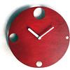 Generico 28cm Piccolo orologio da parete silenzioso per sala colorato come rosso rubino Particolari orologi a muro analogici con meccanismo al quarzo senza ticchettio Design italiano originale ed elegante