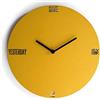 Generico 28cm Piccolo orologio da parete in legno tondo silenzioso per salotto colorato come giallo banana Particolari orologi a parete analogici con meccanismo al quarzo senza ticchettio Design minimal
