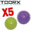 TOORX Promo Pack Toorx con 5 Coppie di Sfere per Massaggi - Kit con 5 palle viola da 9 cm e 5 palle verde lime da 7,5 cm