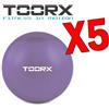 TOORX Kit Risparmio Toorx con 5 Palle Tonificanti Viola da 1,5 kg - Sfere Appesantite per esercizi fitness o riabitazione