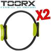 TOORX PROFESSIONAL LINE Kit con 2 Pilates Ring colore verde lime e nero, con manici anatomici - Diametro Ø38 cm