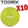 TOORX KIT MAXI RISPARMIO con 10 Sfere Tonificanti da 1 kg, colore verde lime - Palle appesantite per fitness o riabilitazione