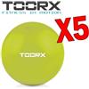 TOORX Promo Pack con 5 Sfere Tonificanti Appesantite Verde Lime da 1 kg, ideali per il fitness e terapie riabilitative