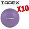 TOORX KIT MAXI RISPARMIO con 10 Sfere Tonificanti Appesantite Viola da 1,5 kg - Palle per esercizi fitness o riabilitazione