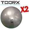 TOORX Kit Risparmio Toorx con 2 Palle da Ginnastica Professionali Antiscoppio Grigio, Diametro 65 cm - Carico Max 500 kg