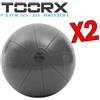 TOORX Kit Risparmio con 2 Gym Ball Pro Antiscoppio da 75 cm, colore antracite - Carico Max 500 kg