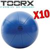 TOORX Kit Maxi Risparmio Toorx con 10 Palle da Ginnastica Professionali Antiscoppio Blu, Diametro 55 cm - Carico Max 500 kg