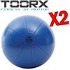TOORX Kit Risparmio Toorx con 2 Palle da Ginnastica Professionali Antiscoppio Blu, Diametro 55 cm - Carico Max 500 kg