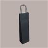 LUCGEL 20 Borsa Busta Carta Nera porta 1 Bottiglia 750 ml con Manico in Cordoncino 12+9x40cm