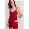 Intimissimi Top In Raso Di Seta Con Scollo A V Rosso