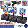 Gemeer Bersaglio per Nerf, Bersaglio di Tiro Elettronico Digitale per Nerf, con Pistola Giocattolo a Dardo in Schiuma, Polsino, Adesivi, Obiettivo di Punteggio Intelligente, Ripristino Automatico