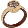 Chantecler Anello Paillettes oro giallo, diamanti champagne e smalto caramello