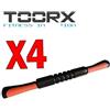 TOORX KIT MAXI RISPARMIO TOORX con 4 Rulli per massaggio con impugnature, colore nero-arancio - Dimensioni 53 cm x Ø 4,5 cm