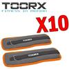 TOORX KIT SUPER RISPARMIO TOORX con 10 coppie di polsiere/cavigliere appesantite 2 x 1 kg, totale 2 kg
