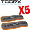 TOORX KIT SUPER RISPARMIO TOORX con 5 coppie di polsiere/cavigliere appesantite 2 x 1 kg, totale 2 kg