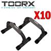 TOORX Set da 10 Sostegni per Flessioni in Plastica con Impugnatura Soft Touch - Toorx, Allenamento Forza e Resistenza