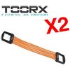 TOORX KIT RISPARMIO con 2 Estensori a molla per trazioni in gomma, resistenza regolabile, colore nero-arancio