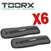 TOORX KIT MAXI RISPARMIO TOORX con 6 coppie di polsiere/cavigliere appesantite 2 x 1,5 kg, totale 3 kg, colore nero-grigio