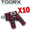 TOORX KIT MAXI RISPARMIO TOORX con 10 Coppie di hand grips con impugnatura 'soft touch', colore nero-rosso-cromo