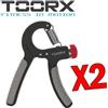 TOORX KIT RISPARMIO TOORX con 2 Hand grip a tensione regolabile, pezzo singolo - Colore nero-grigio-cromo-rosso