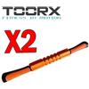 TOORX KIT RISPARMIO con 2 Rulli per massaggio con impugnature, colore arancio - Dimensioni 53 cm x Ø 4,5 cm