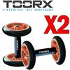 TOORX KIT RISPARMIO TOORX con 2 Coppie di manubri con ruote per addominali, colore nero-arancio