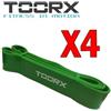 TOORX PROFESSIONAL LINE Power Band elastico di resistenza ad anello strong, colore verde - Dimensioni 2080 x 4,5 x 45 mm